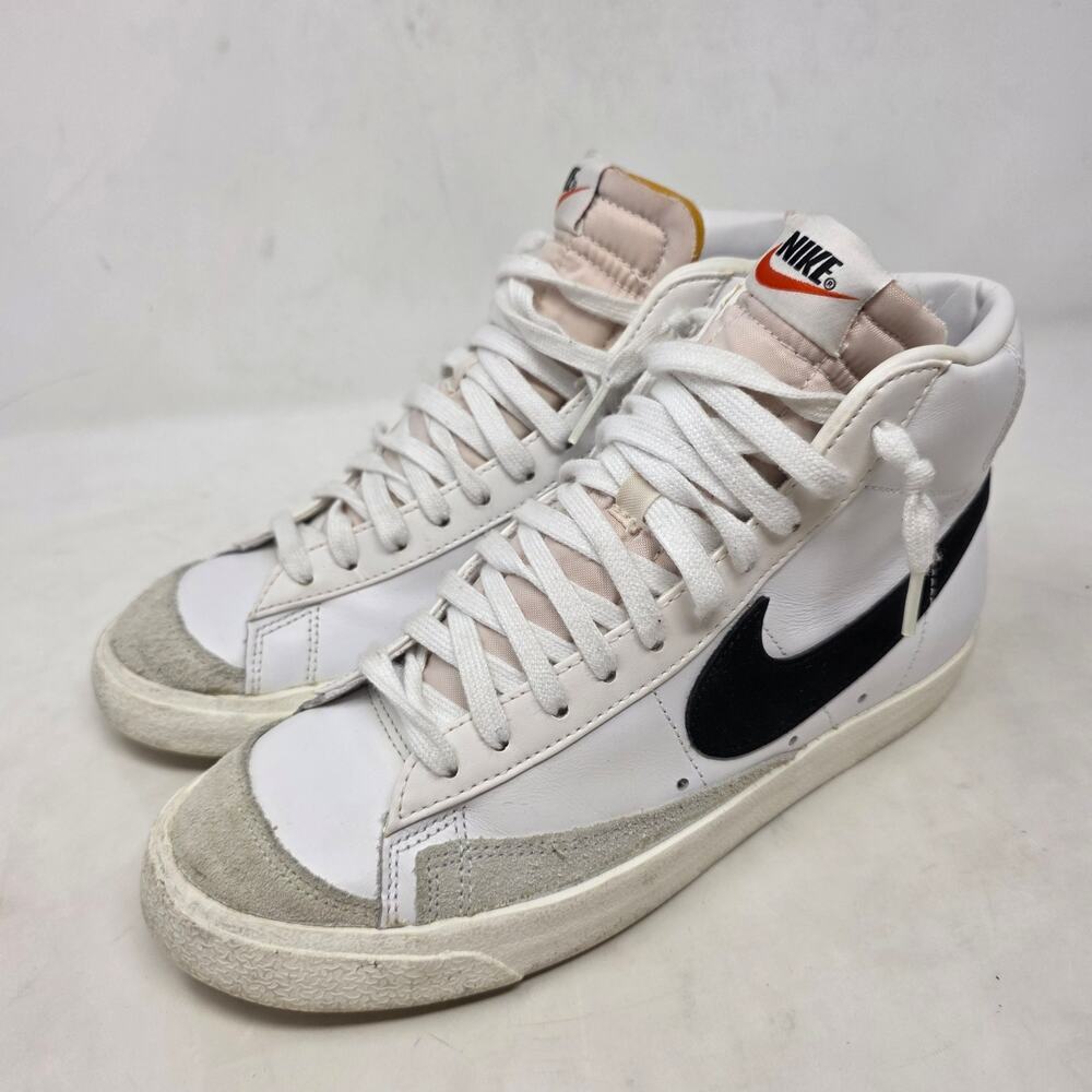 Nike Blazer Mid '77 White Black Gray Suede Leather Sneakers Womens 9